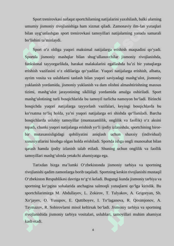 SPORT TRENIROVKASINING TAMOYILLARI 6