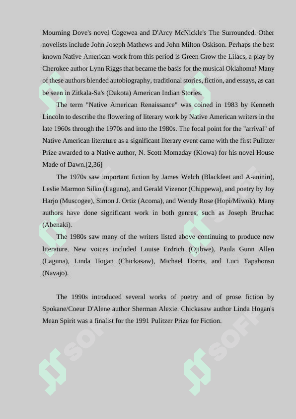 HISTORY OF NATIVE AMERICAN LITERATURE 8