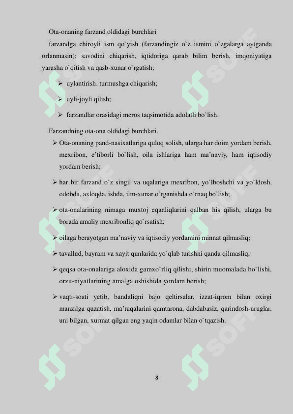 OILADA OTA-ONANING VAZIFALARI VA BURCHLARI 8