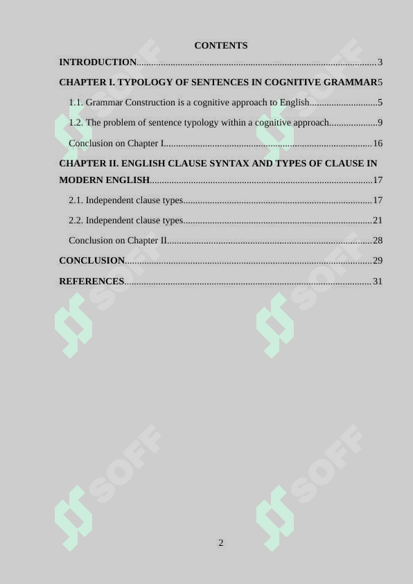 Sentence typology in cognitive grammar: clause types and a clause structure 2