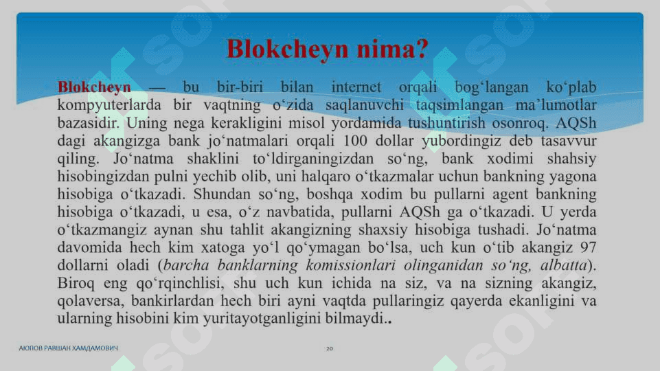 BLOKCHEYN VA MOLIYAVIY TEXNOLOGIYALAR 4