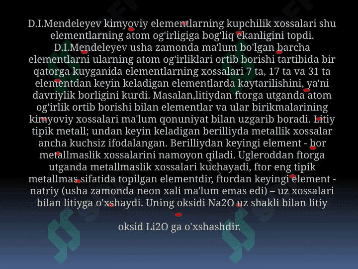 Atomlarning davriy va davriy bo'lmagan xossalari 4