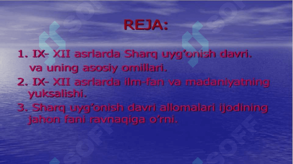 Sharqda uyg`onish davri madaniyati 2
