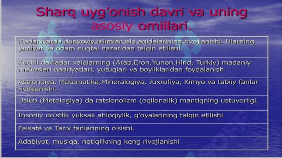 Sharqda uyg`onish davri madaniyati 5