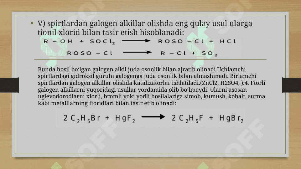 To‘yingan uglevodorodlarning bir galogenli hosilalari 7