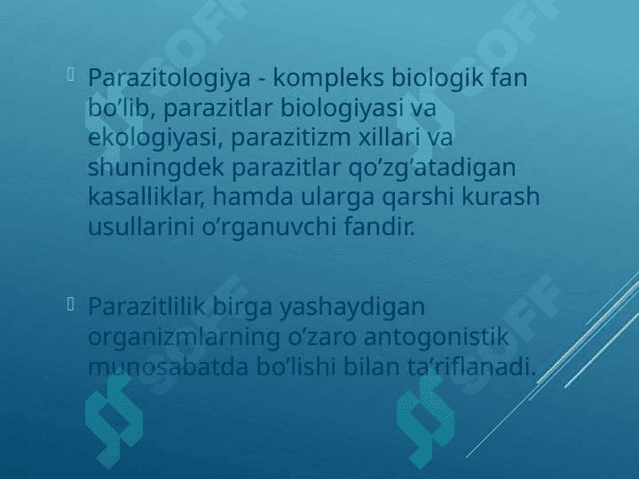 Parazitologiya asoslari, parazitlikning kelib chiqishi 2