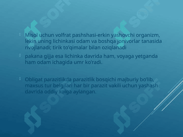 Parazitologiya asoslari, parazitlikning kelib chiqishi 4