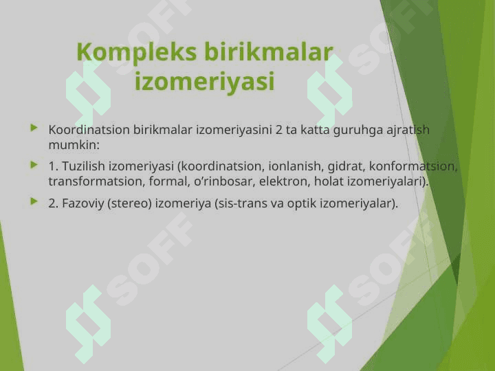 Kompleks birikmalarda izomeriya hodisasi 2