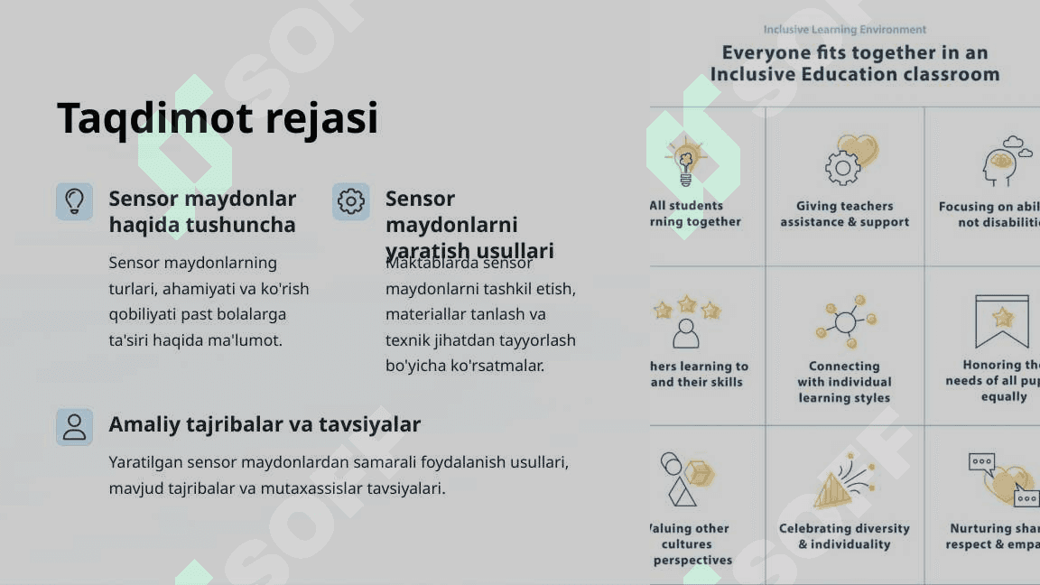 Maxsus ehtiyojli bolalar uchun maktablarda sensorli maydonlar yaratish 2