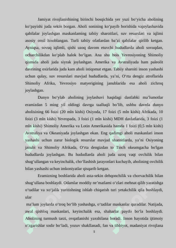 JAHON AHOLISI JOYLASHUVINING O‘ZIGA XOS XUSUSIYATLARI 5
