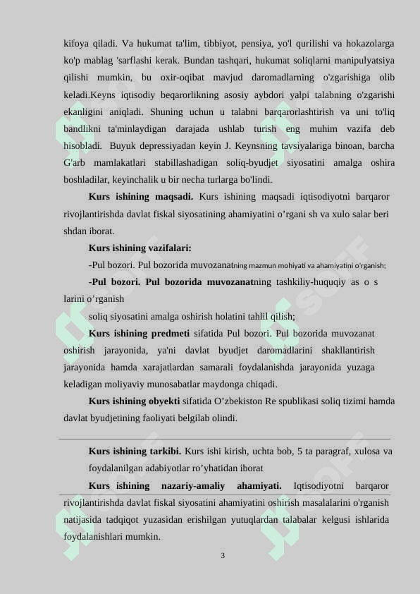 PUL BOZORONING IQTISODIY MOHYATI 3
