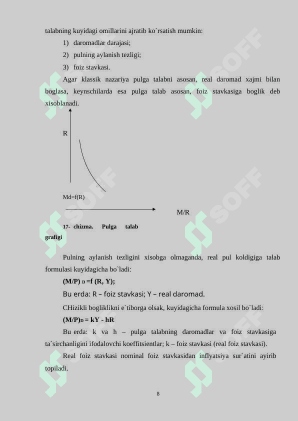 PUL BOZORONING IQTISODIY MOHYATI 8
