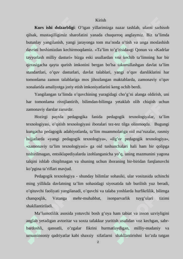 TALIM TEXNOLOGIYALARINING RIVOJLANISH BOSQICHLARI 2