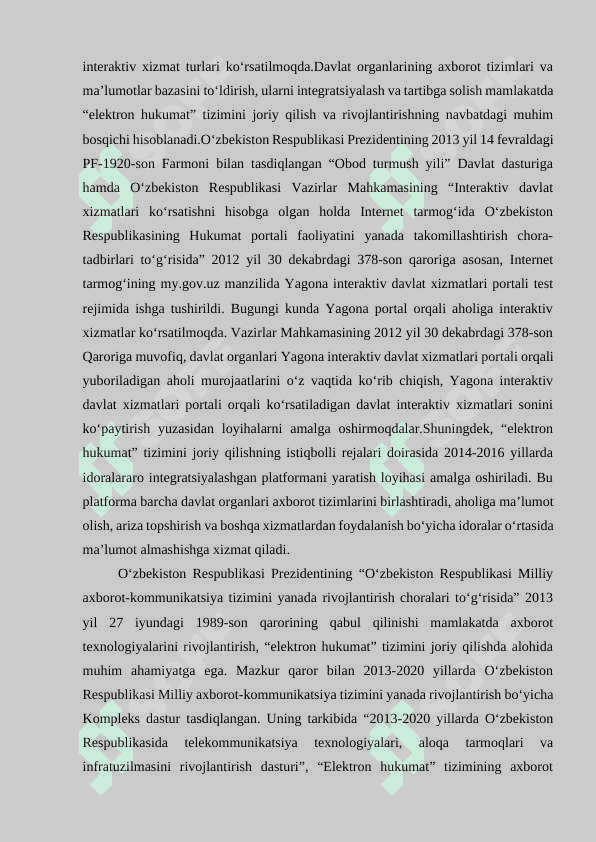 “Sug‘urta” sohasida davlat interaktiv xizmatlarini loyihalashtirish Mavzusidagi Loyiha ishi 7