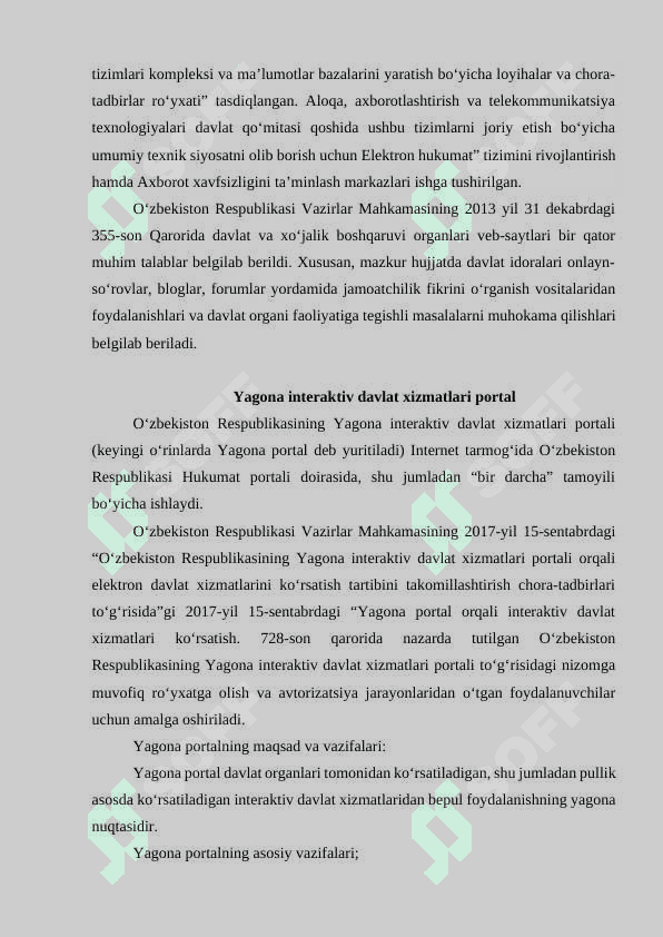 “Sug‘urta” sohasida davlat interaktiv xizmatlarini loyihalashtirish Mavzusidagi Loyiha ishi 8