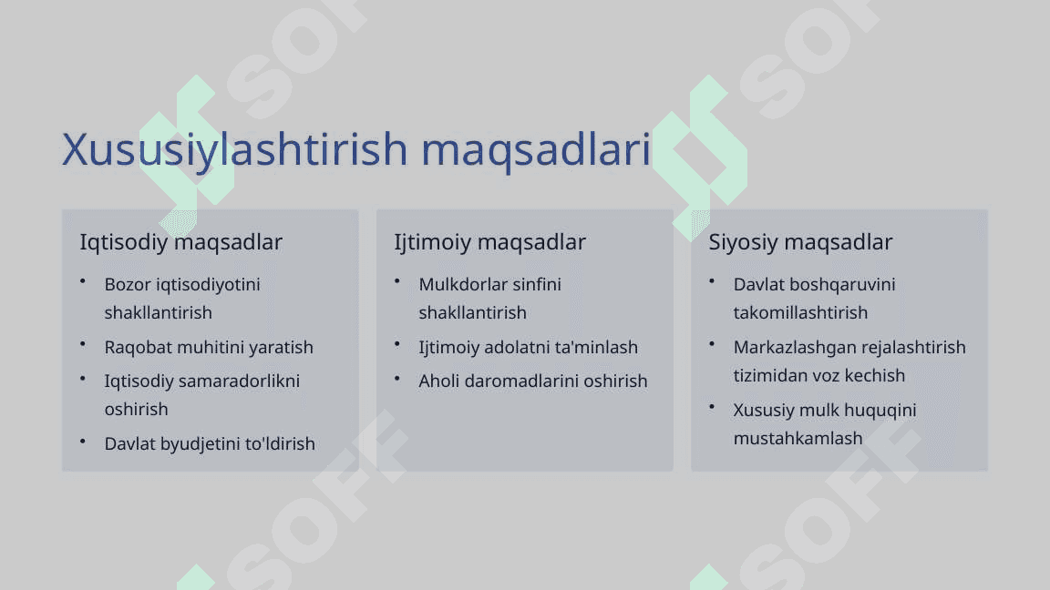 Davlat mulkini xususiylashtirish va boshqarish 4