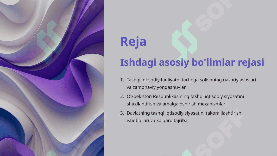 Davlatning tashqi iqtisodiy faolyatini tartibga solish siyosati 2