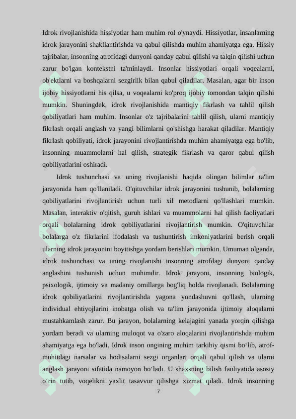 Idrokni eksperimental tekshirish metodikasini oʻrganish. 6