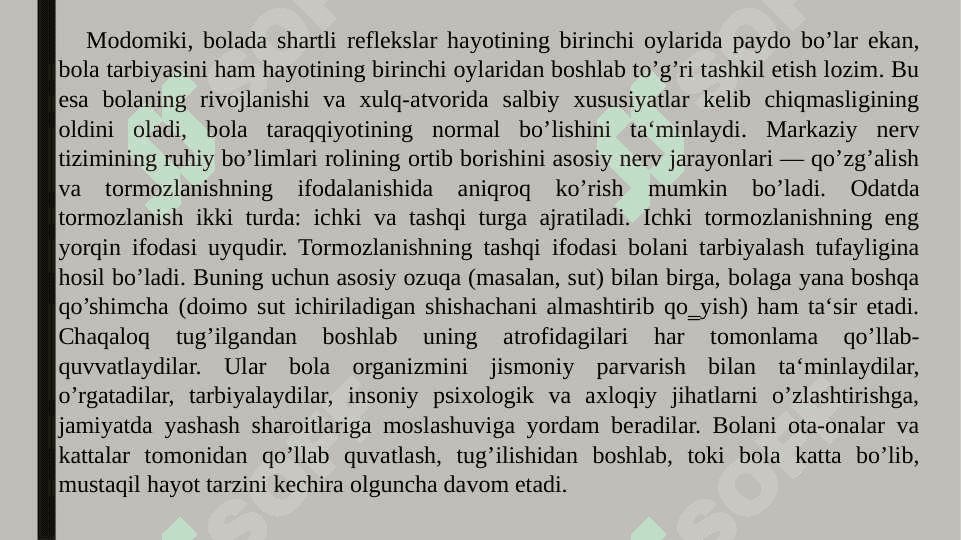 TURLI YOSH DAVRLARIDA O'ZLASHTIRISH  XUSUSIYATLARI 3