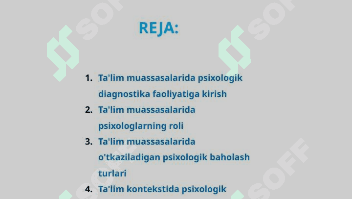 Ta'lim muassasasi psixologining psixologik diagnostik faoliyati 2