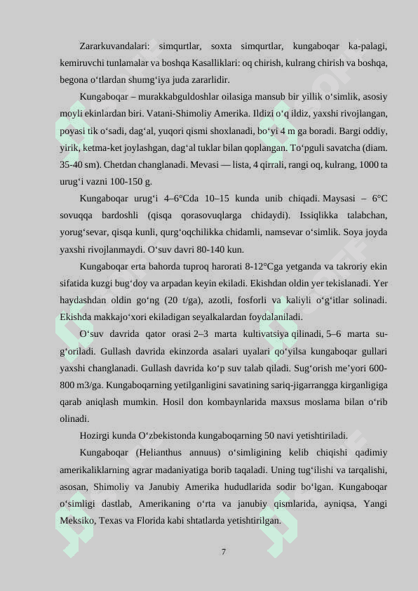 KUNGABOQAR O'SIMLIGINING BIO-EKOLOGIYASI 6