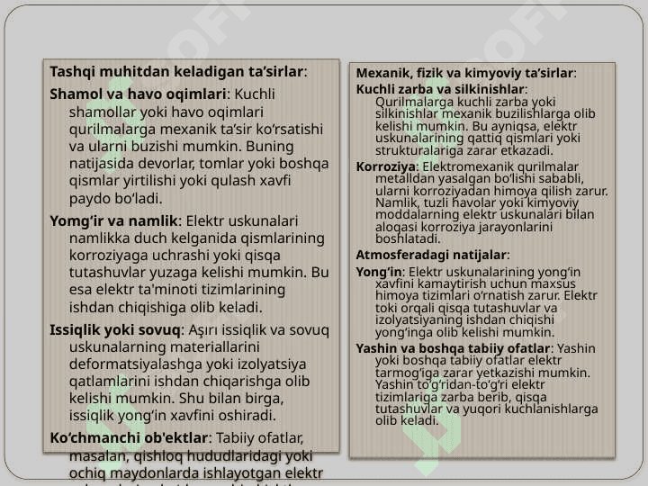 Elektr uskunalarini tashqi ta'sirlardan himoyalash usullari t.pptx 4