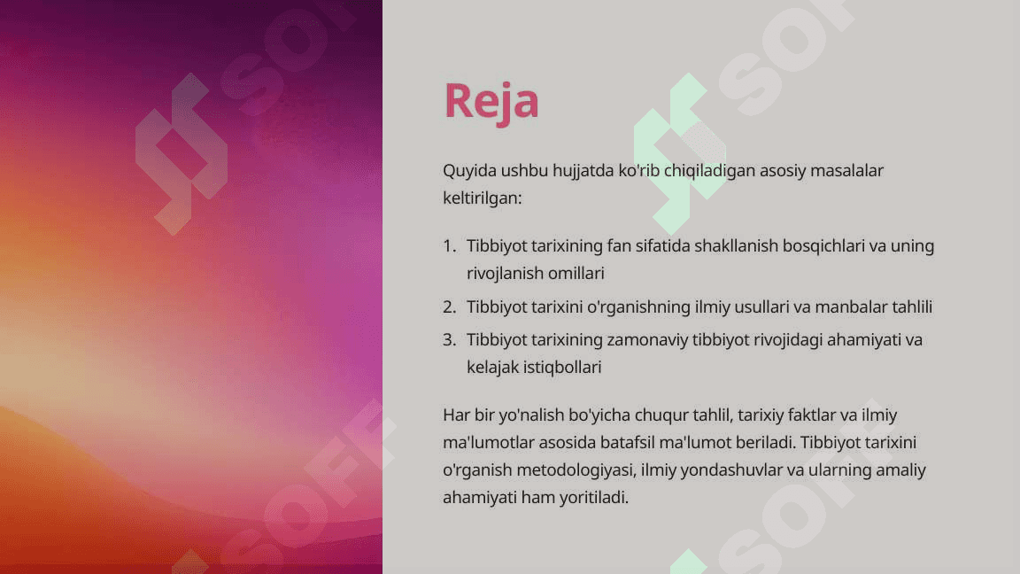 Tibbiyot tarixining fan sifatida shakllanishi 2