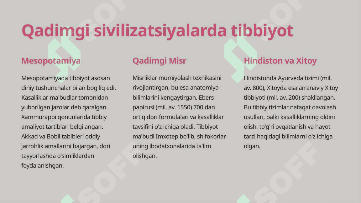 Tibbiyot tarixining fan sifatida shakllanishi 4