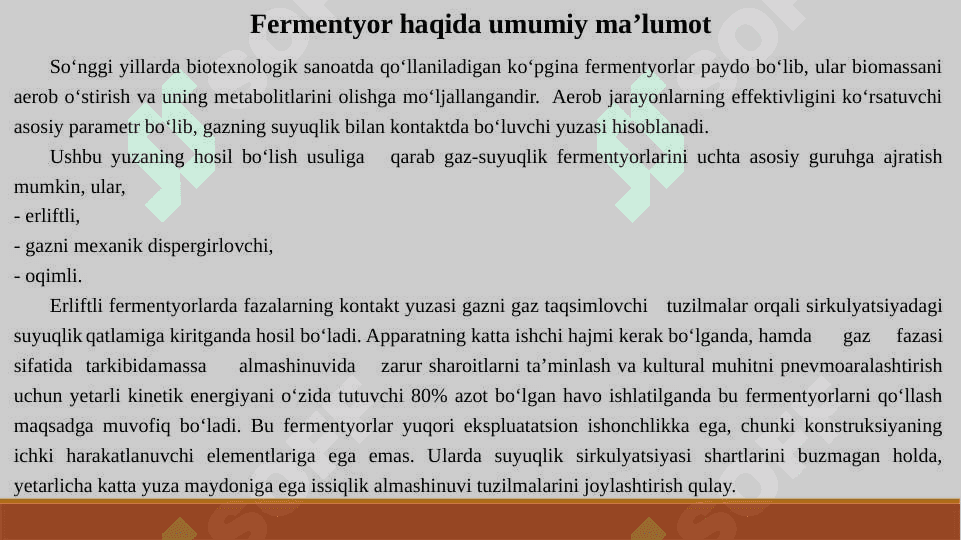 Biotexnologiya usullarini kimyoviy reaksialarda qollash. 3