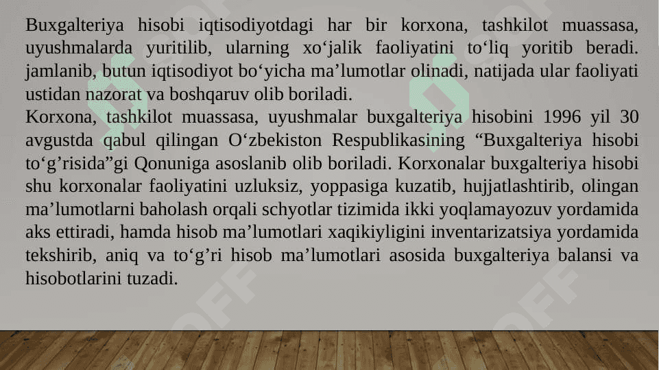 Mavzu: Buxgalteriya hisobining predmeti va metodi  slayd 3