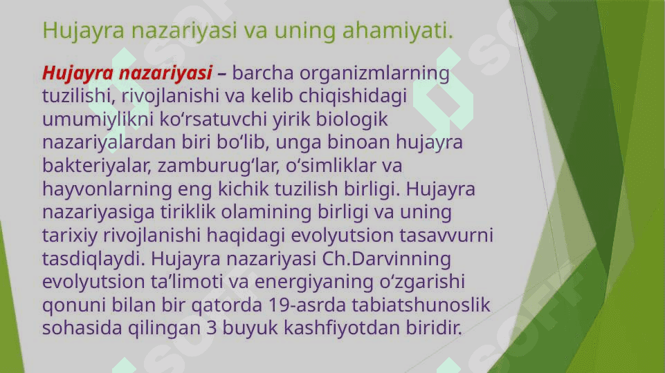 Hujayra nazariyasini yaratilish tarixi 6