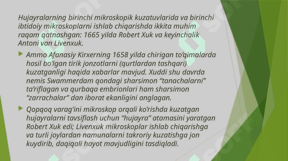 Hujayra nazariyasini yaratilish tarixi 8