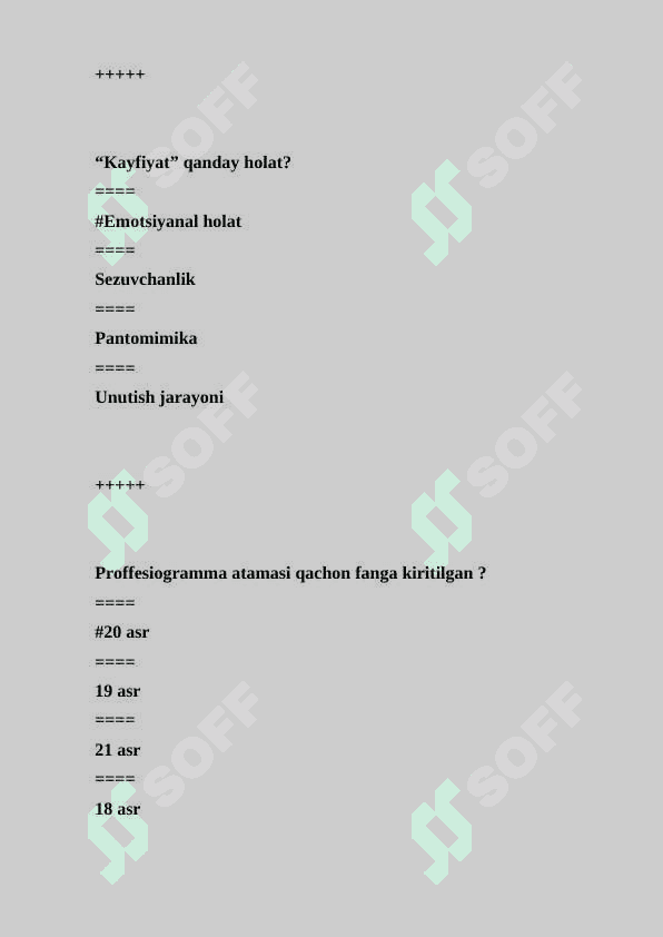 Pedagogika va psixologiya  oraliq  nazor test 2