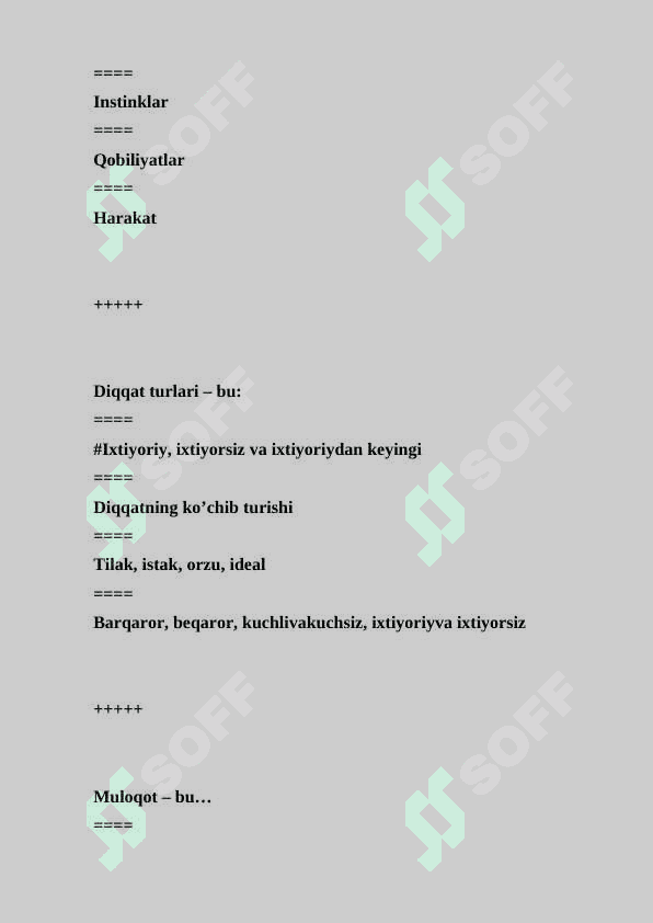 Pedagogika va psixologiya  oraliq  nazor test 7