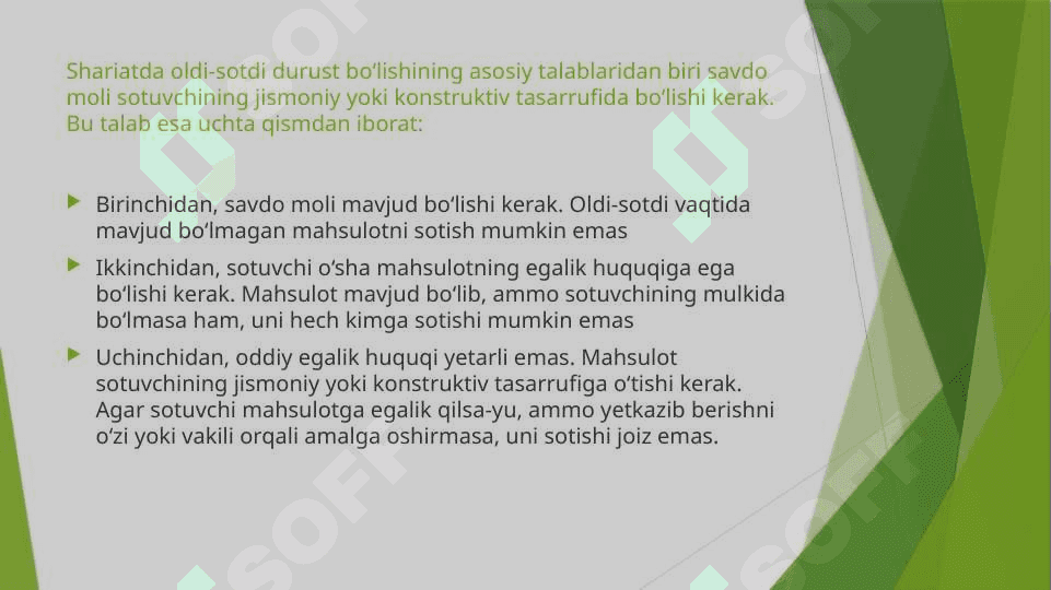 Salam va istisnoning turlari 2