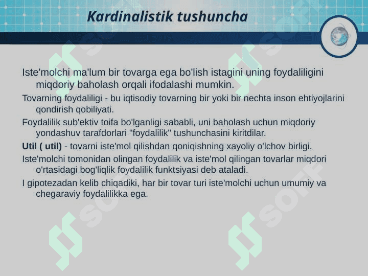 Iste’molchining xulq-atvori nazariyasi 2