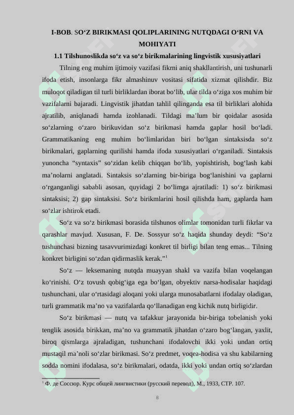 NUTQDA SO‘Z BIRIKMASI QOLIPLARINING KENGAYISHI KURS ISHI 8