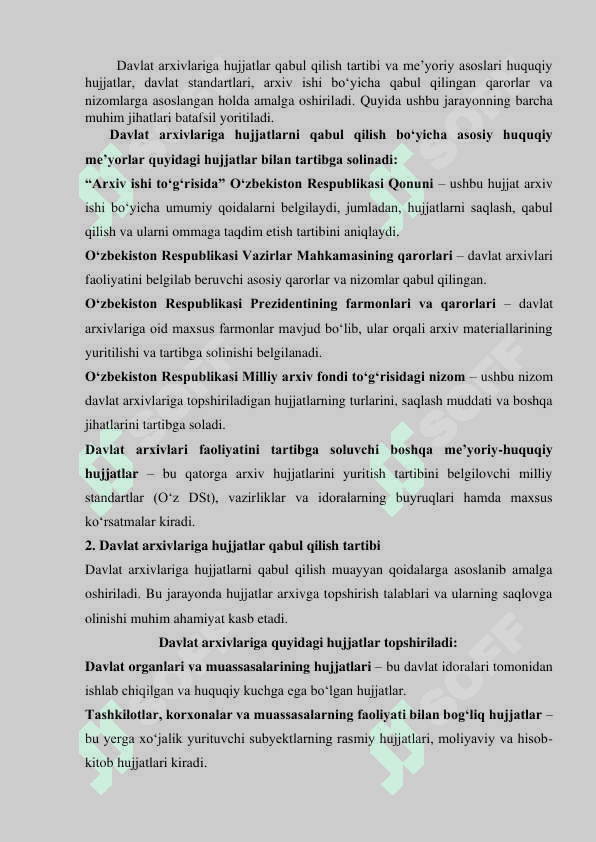 Hujjatlar qiymatini ekspertiza qilishning nazariy asoslari 6