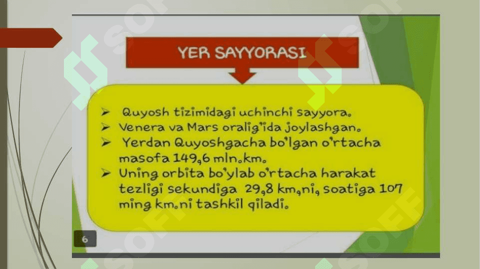 Yerning shakli va harakatlari - Ернинг шакли ва ҳаракатлари 4