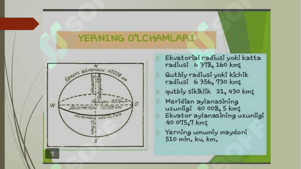 Yerning shakli va harakatlari - Ернинг шакли ва ҳаракатлари 5