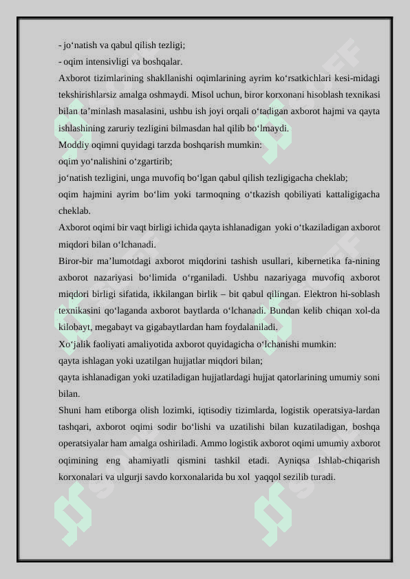 AXBOROT TEXNOLOGIYALARINING LOGISTIKA TIZIMIDAGI O‘RNI 3