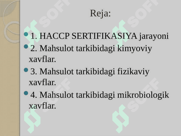 OZIQ OVQAT MAHSULOTLARI XAVFSIZLIGI 2