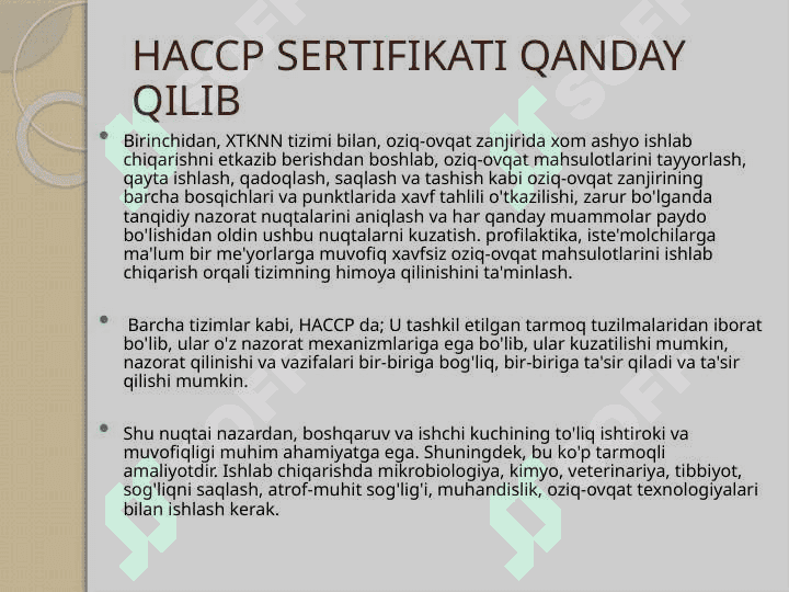 OZIQ OVQAT MAHSULOTLARI XAVFSIZLIGI 6
