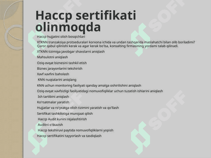 OZIQ OVQAT MAHSULOTLARI XAVFSIZLIGI 7