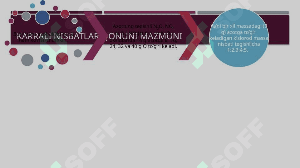 Karrali nisbatlar qonuni 4