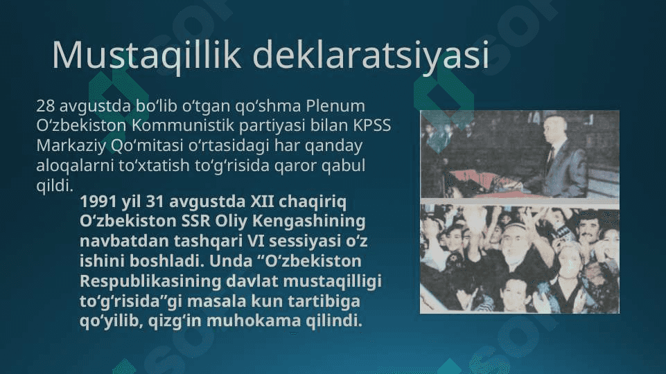 MUSTAQIL  O‘ZBEKISTON  RESPUBLIKASINING  TAShKIL  TOPIShI  VA  UNING  TARIXIY  AHAMIYaTI 7