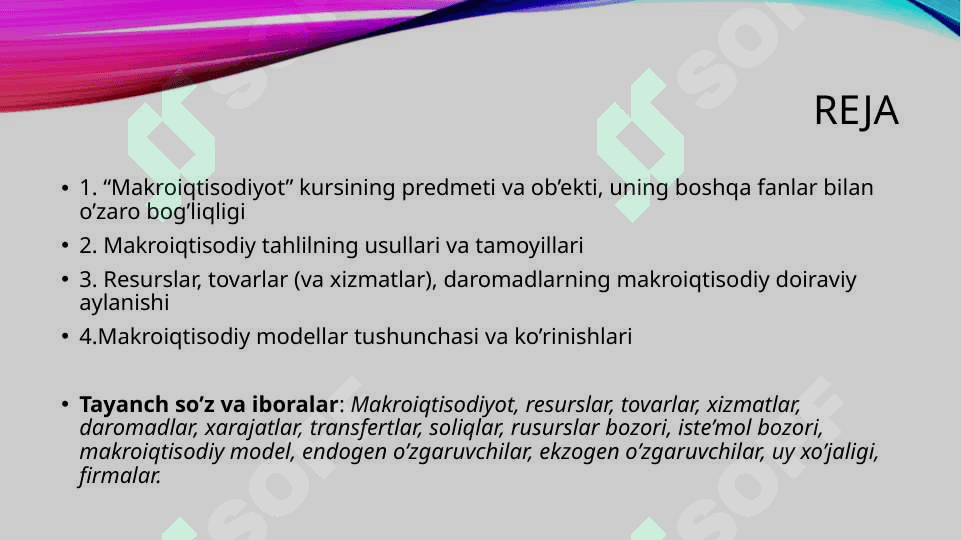 "Makroiqtisodiyot" faniga kirish 2