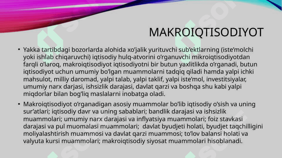 "Makroiqtisodiyot" faniga kirish 6
