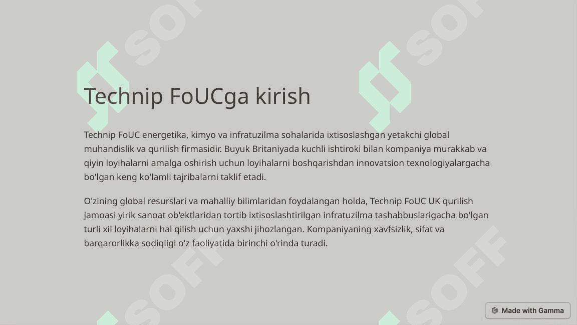 Technip FoUC Buyuk Britaniya qurilish tashkiloti 2