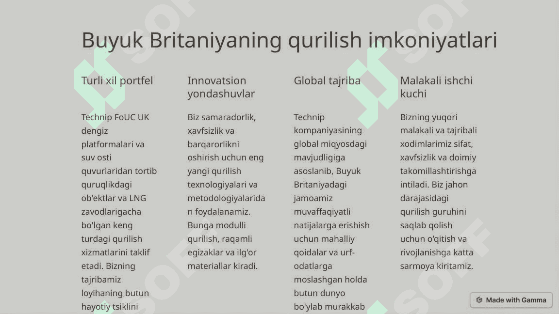 Technip FoUC Buyuk Britaniya qurilish tashkiloti 3